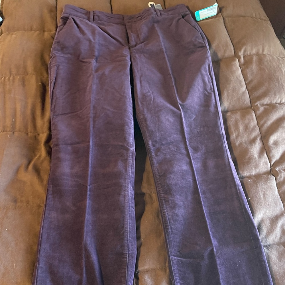 NYDJ plum velveteen straight leg trouser size 16